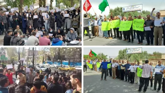 تظاهرات بازنشستگان تأمین اجتماعی در شوش و تجمع پرستاران در مقابل استانداری کردستان