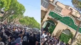تجمع اعتراضی خانواده دانش‌آموزان در شاهین شهر با فریادهای مرگ بر حکومت بچه کش