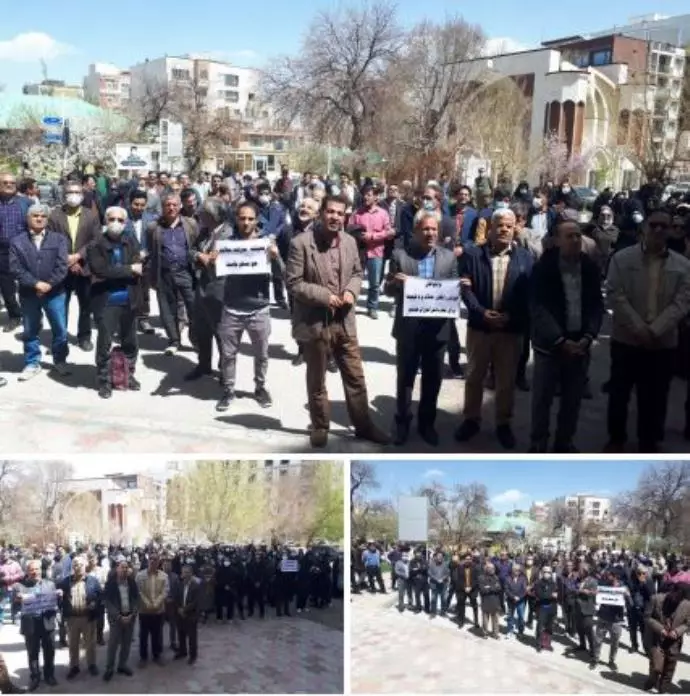 -همدان - تجمع اعتراضی معلمان در برابر اداره آموزش و پرورش این شهر - ۱۷فروردین