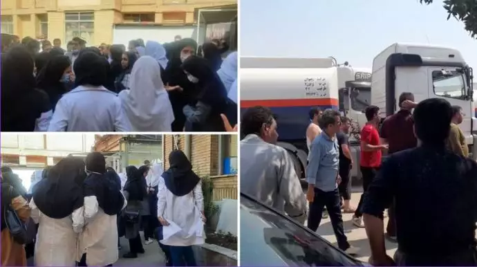 تجمع اعتراضی رانندگان کامیون در بندرعباس و پرستاران بیمارستان موسوم به رجایی قزوین