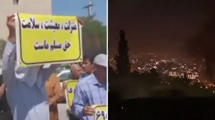  شعارهای شبانه مرگ بر خامنه‌ای و مرگ بر دیکتاتور در تهران، راهپیمایی اعتراضی بازنشستگان در اهواز