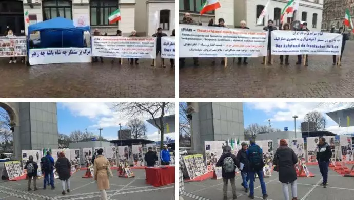 آکسیون ایرانیان آزاده و هواداران سازمان مجاهدین در همبستگی با قیام سراسری مردم ایران در برمن آلمان و لوتزرن سوئیس 