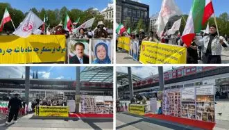 آکسیون ایرانیان آزاده و هواداران سازمان مجاهدین در همبستگی با قیام سراسری مردم ایران