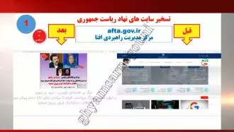 مانیتور ۵۲ سایت و سامانهٔ نهاد ریاست‌جمهوری رژیم قبل و بعد از عملیات نفوذ و تسخیر 