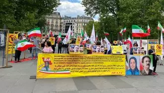 پاریس - آکسیون ایرانیان آزاده در اعتراض به اعدامهای جنایتکارانه خامنه‌ای - ۳۰اردیبهشت