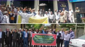 تجمع اعتراضی بازنشستگان مخابرات در رشت و یاسوج