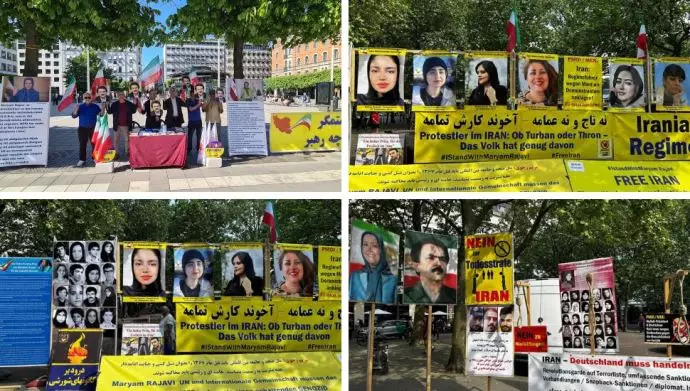 استکهلم و برلین- آکسیون ایرانیان آزاده و هواداران مجاهدین در حمایت از قیام سراسری مردم ایران