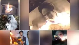 سالمرگ خمینی دجال - به آتش کشیدن تصاویر وی در شهرهای میهن - ۱۳خرداد