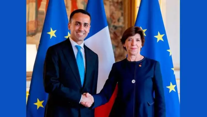 کاترین کولونا وزیر خارجه فرانسه و لوجی دیمایو  نماینده ویژه جدید اتحادیه اروپا 