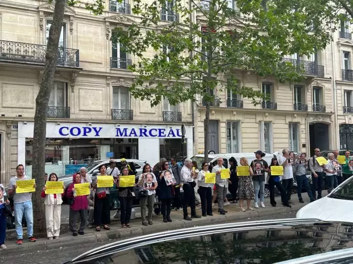 پاریس - اعتراض گسترده ایرانیان آزاده علیه حمله جنایتکارانه پلیس آلبانی به اشرف۳ - ۳۰خرداد