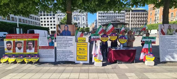 استکهلم سوئد - میز کتاب هواداران سازمان مجاهدین و ایرانیان آزاده در همبستگی با قیام سراسری مردم ایران - ۲۴خرداد - 3