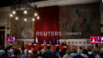 خانم مریم رجوی  رئیس جمهور برگزیده مقاومت در پارلمان رم 