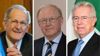 ماریو مانتی نخست‌وزیر ایتالیا، یوران پرشون نخست‌وزیر سوئد و جوزف دیس پرزیدنت پیشین کنفدراسیون سوئیس