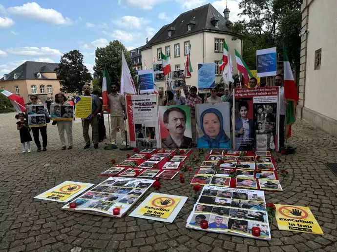 لوکزامبورگ-آکسیون هواداران مجاهدین در اعتراض به حکم جنایتکارانه اعدام زندانی سیاسی محمدجواد وفایی - 2