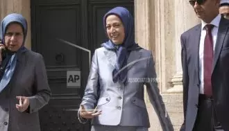 حضور خانم مریم رجوی رئیس جمهور برگزیده مقاومت در پارلمان ایتالیا - عکس از آسوشیتدپرس 