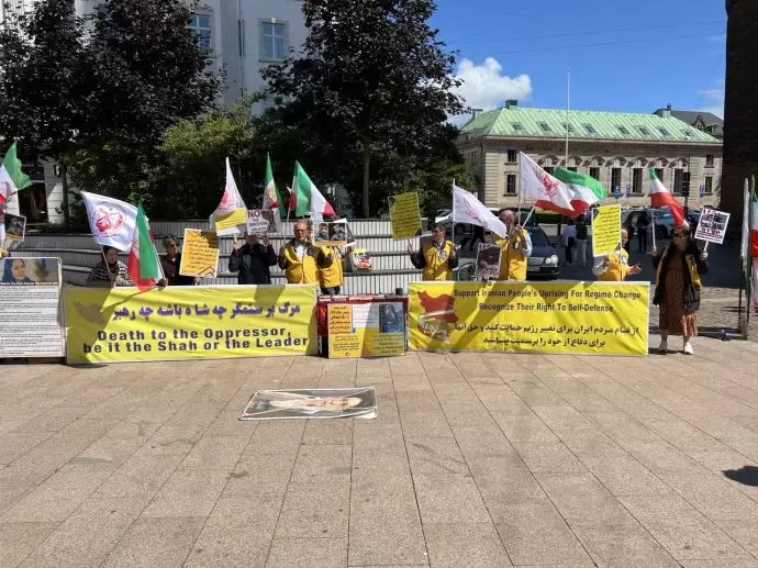 آرهوس دانمارک - آکسیون ایرانیان آزاده علیه موج اعدامها توسط خامنه‌ای و در حمایت از قیام مردم ایران - ۳۱تیرماه - 0