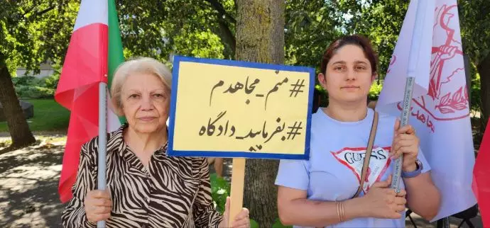 تورنتو - آکسیون ایرانیان آزاده - حمایت گسترده اشرف‌نشانها از برگزاری دادگاه بین‌المللی برای خامنه‌ای جنایتکار - ۱۴مرداد - 17