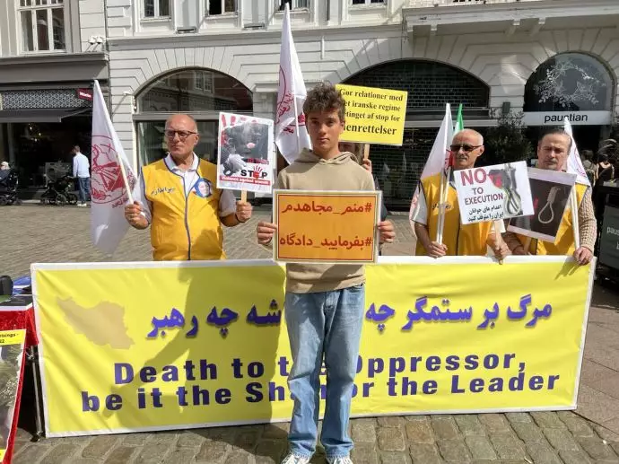 آرهوس دانمارک -آکسیون ایرانیان آزاده در حمایت از قیام سراسری و فراخوان به تشکیل دادگاه بین‌المللی برای سران رژیم - ۲۱مرداد - 8