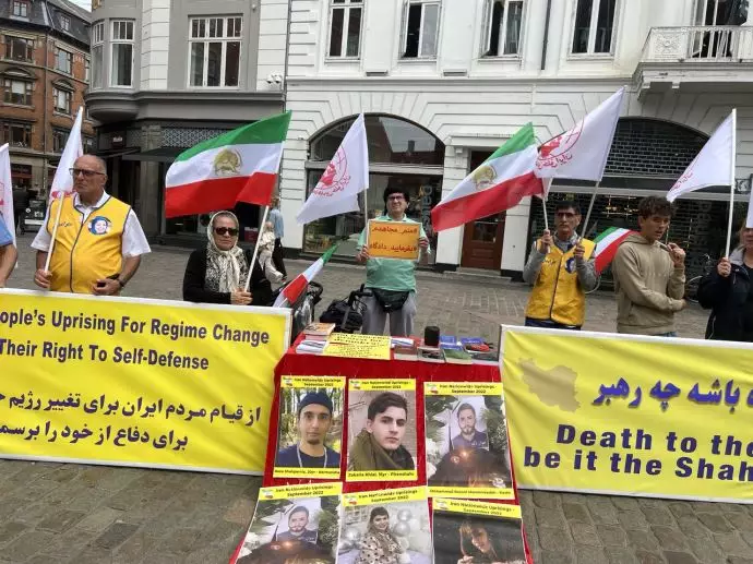 آرهوس دانمارک -آکسیون ایرانیان آزاده در حمایت از قیام سراسری و فراخوان به تشکیل دادگاه بین‌المللی برای سران رژیم - ۲۱مرداد - 3