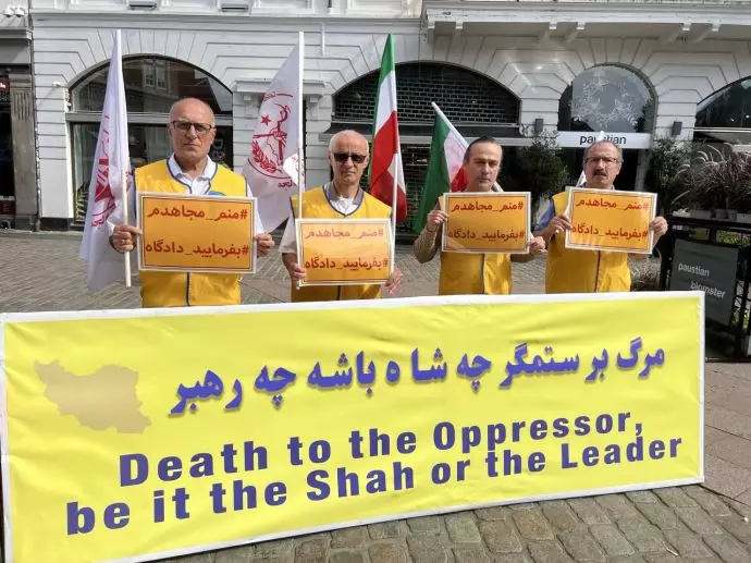 آرهوس دانمارک -آکسیون ایرانیان آزاده در حمایت از قیام سراسری و فراخوان به تشکیل دادگاه بین‌المللی برای سران رژیم - ۲۱مرداد - 12