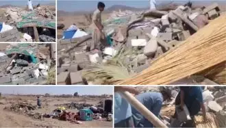 تخریب منازل مسکونی هموطنان بلوچ در شهرک جهاد زاهدان توسط مأموران خامنه‌ای