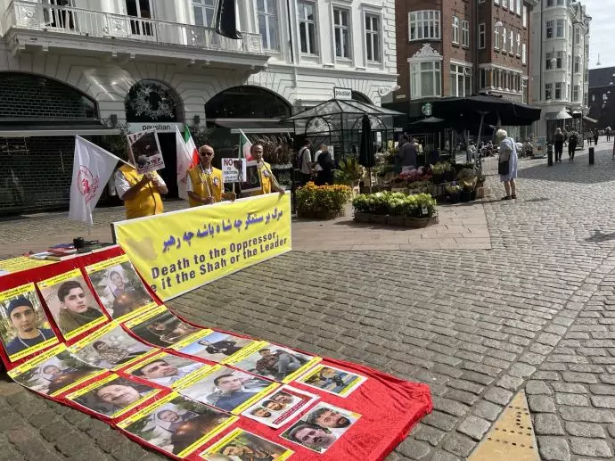آرهوس دانمارک -آکسیون ایرانیان آزاده در حمایت از قیام سراسری و فراخوان به تشکیل دادگاه بین‌المللی برای سران رژیم - ۲۱مرداد - 9