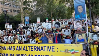 تظاهرات ایرانیان آزاده در نیویورک در اعتراض به حضور رئیسی جلاد 