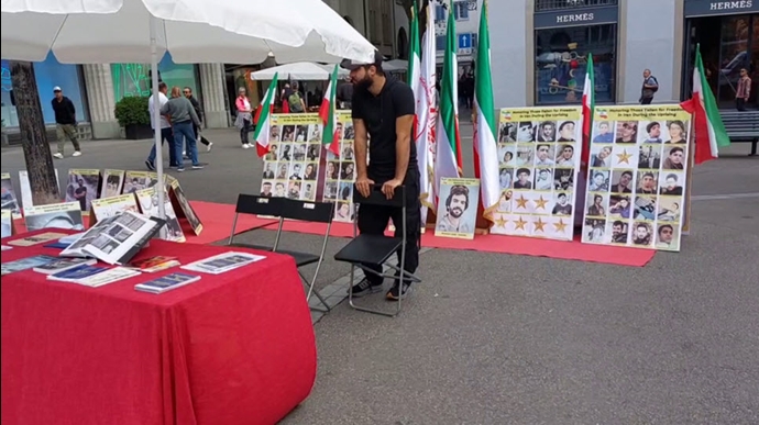 زوریخ سوئیس - برگزاری نمایشگاه تصاویر شهدای قیام در همبستگی با قیام سراسری مردم ایران - ۲۸شهریور