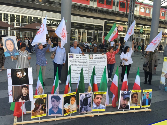 آخن- آکسیون ایرانیان آزاده - پنجاه‌ونهمین سال تأسیس سازمان مجاهدین و حمایت از قیام سراسری