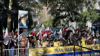 نیویورک - تظاهرات ایرانیان آزاده علیه حضور رئیسی جلاد در برابر مقر ملل متحد - ۲۸شهریور