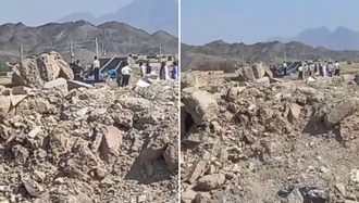 زاهدان - تخریب ۳منزل شهروندان بلوچ در جنب رودکی سبزگی منطقه شیر آباد