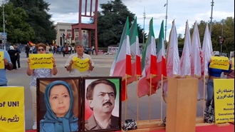ژنو - میدان ناسیون - آکسیون ایرانیان آزاده در همبستگی با شهیدان قیام - ۳۰شهریور