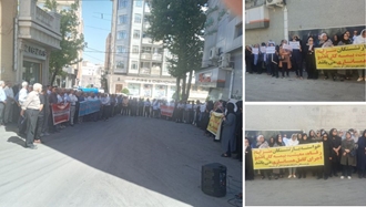  تجمع اعتراضی بازنشستگان در کرمانشاه با شعار تا حق خود نگیریم ساکت نمی‌نشینیم