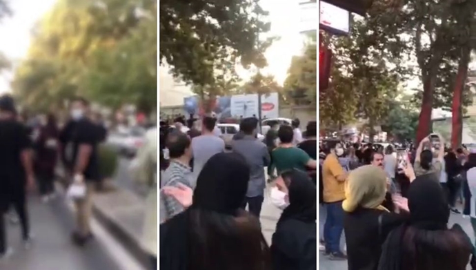 همدان - تظاهرات و درگیری جوانان با نیروهای سرکوبگر خامنه‌ای 