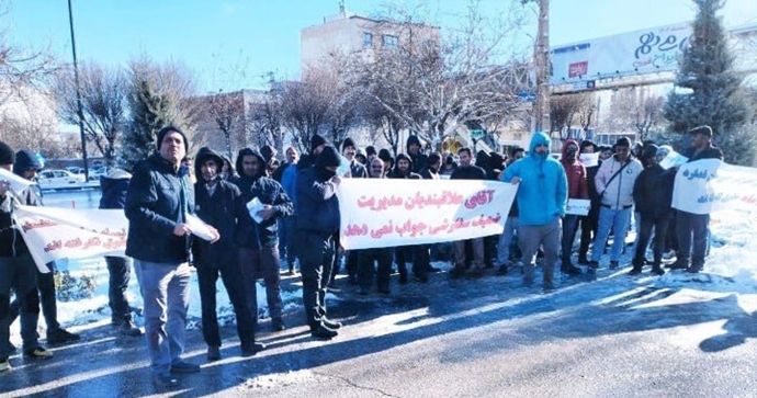 همدان - دومین روز اعتراض کارکنان پتروشیمی هگمتانه - ۸ بهمن