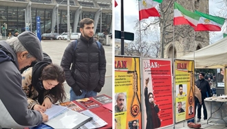 پاریس و لوتزرن سوئیس - برگزاری میز کتاب توسط ایرانیان آزاده در همبستگی با قیام سراسری