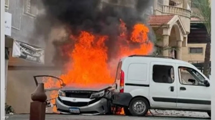حمله پهپاد اسراییلی به خودروی نیروهای حزب‌الله در لبنان
