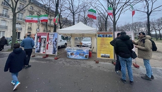 پاریس - برگزاری میز کتاب و نمایش تصاویر شهیدان، در همبستگی با قیام سراسری - ۳بهمن