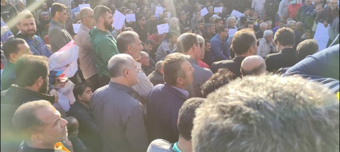 گچساران - تجمع اعتراضی کارکنان ارکان ثالث جلوی دفتر اداره مرکزی نفت و گاز - اول بهمن
