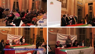 جلسه در شهرداری شهر کاستیلیوله دی سالوتزو در استان پیه مونته ایتالیا در حمایت از مقاومت مردم ایران