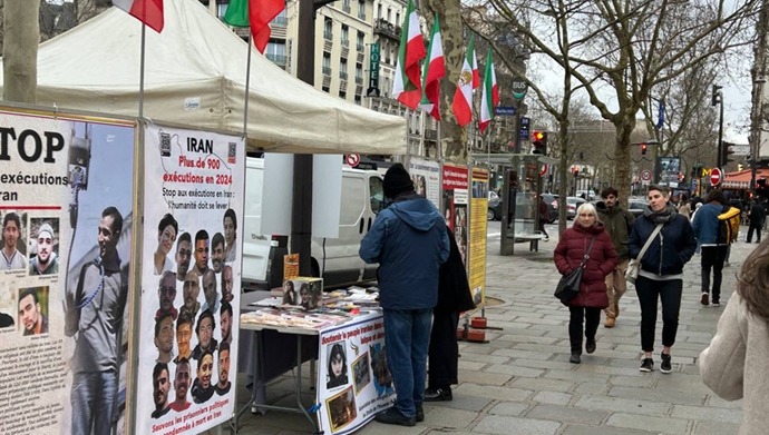 پاریس - برگزاری میزکتاب و نمایشگاه تصاویر شهیدان قیام سراسری مردم ایران - ۱۱دی ۱۴۰۳