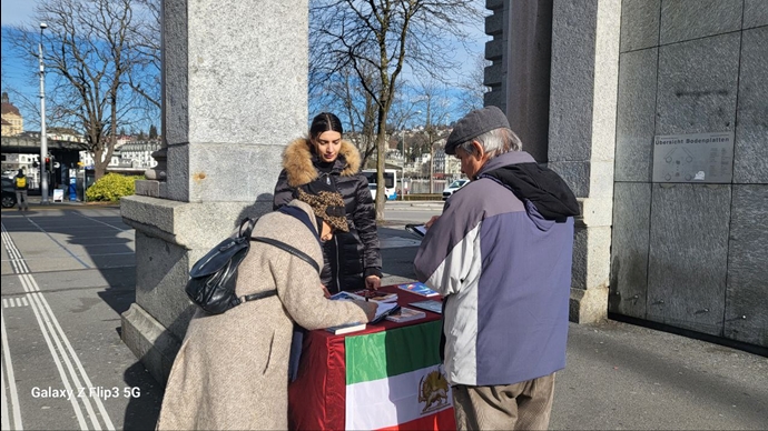 لوتزرن سوئیس - برگزاری میز کتاب و اعتراض به اعدامهای گسترده توسط آخوندها - ۱۱بهمن