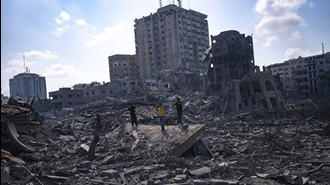 نمایی از آثار بمبارانهای فشرده در غزه