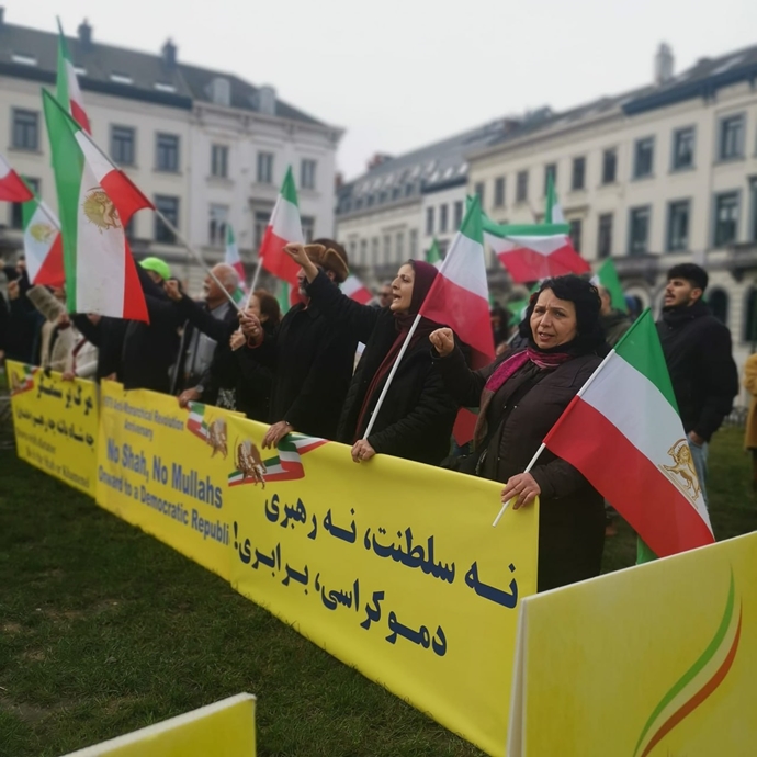 بلژیک - تظاهرات ایرانیان آزاده در سالگرد انقلاب ضدسلطنتی - ۲۱بهمن