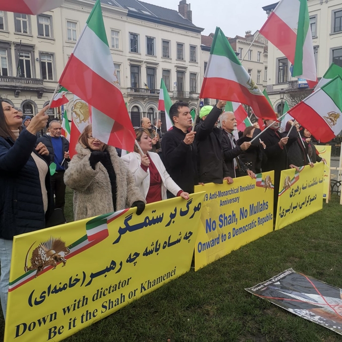 بلژیک - تظاهرات ایرانیان آزاده در سالگرد انقلاب ضدسلطنتی - ۲۱بهمن