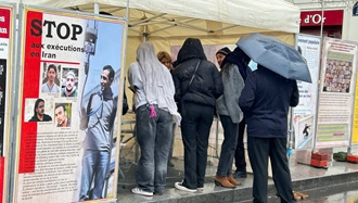 پاریس - برگزاری میز کتاب و نمایش تصاویر شهیدان، در همبستگی با قیام سراسری - دوم اسفند