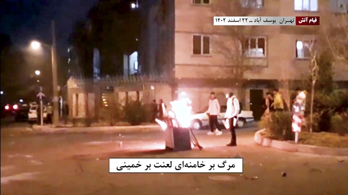 عملیات کانون‌های شورشی در مناطق مختلف تهران با شعارهای مرگ بر خامنه‌ای - درود بر رجوی همزمان با چهارشنبه‌سوری