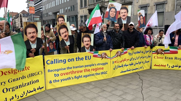 تظاهرات ایرانیان در بروکسل - فراخوان به اتحادیه اروپا -۳فروردین ۱۴۰۳