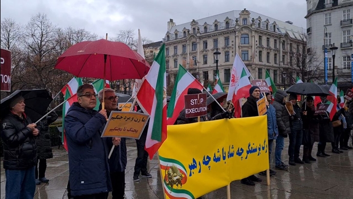 اسلو - تظاهرات ایرانیان آزاده در حمایت از قیام سراسری مردم ایران - ۱۲اسفند