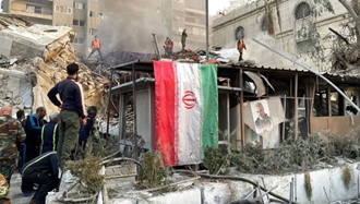 کنسولگری منهدم شده رژیم ایران در سوریه